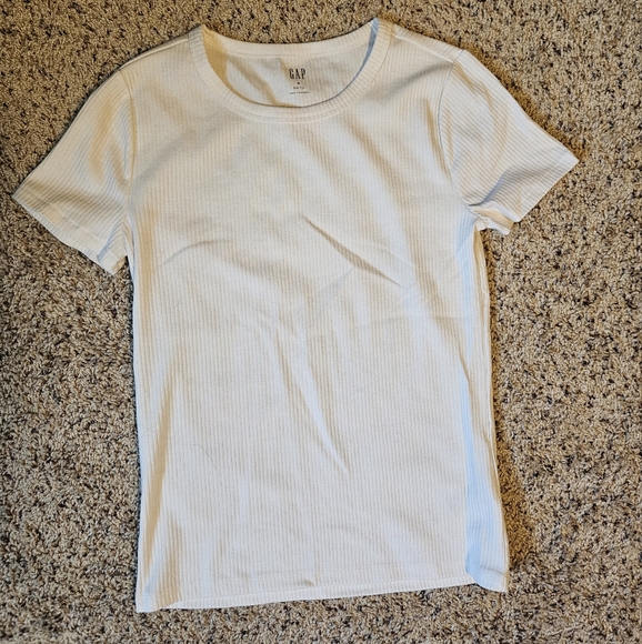 White Ribbed Tshirt - Picture 1 of 4